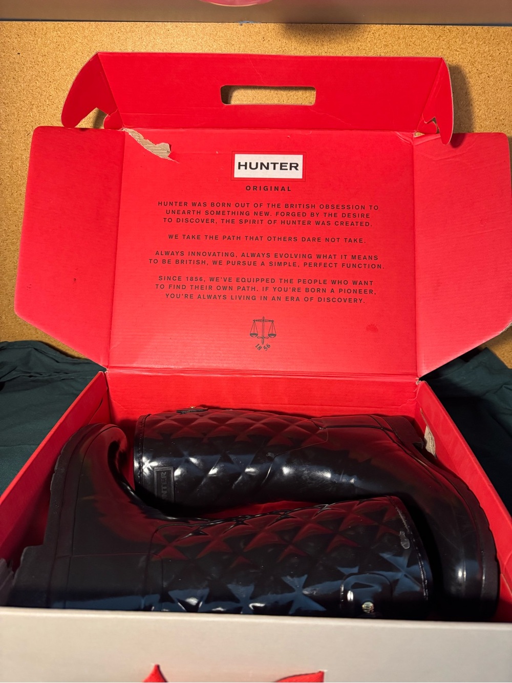 Hunter Refined Gloss Quilt Short Rain Boots - Black